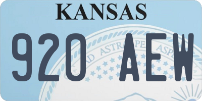 KS license plate 920AEW
