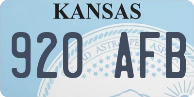 KS license plate 920AFB