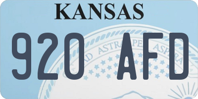 KS license plate 920AFD