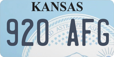 KS license plate 920AFG