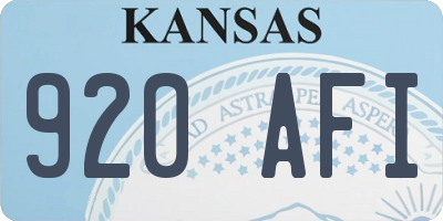 KS license plate 920AFI