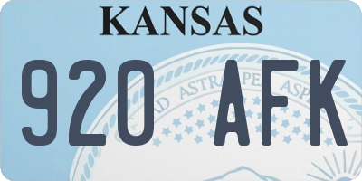 KS license plate 920AFK