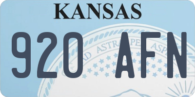 KS license plate 920AFN