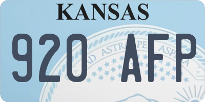 KS license plate 920AFP