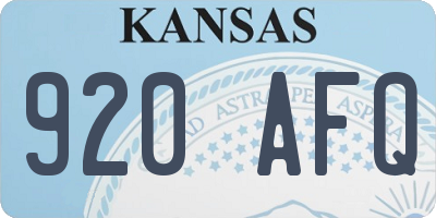 KS license plate 920AFQ