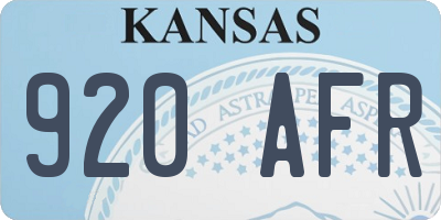 KS license plate 920AFR
