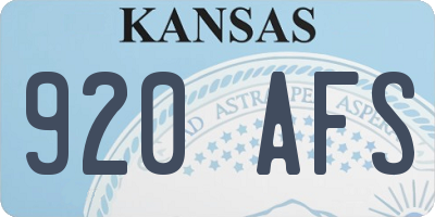 KS license plate 920AFS