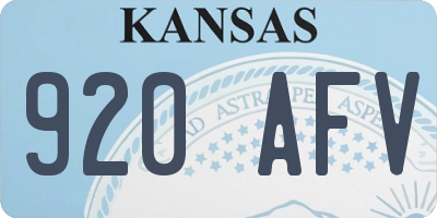 KS license plate 920AFV