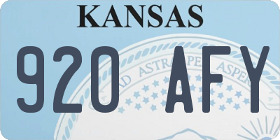 KS license plate 920AFY