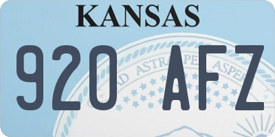 KS license plate 920AFZ