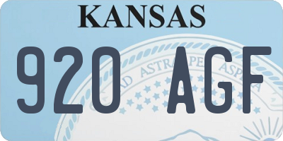 KS license plate 920AGF