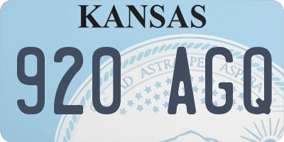KS license plate 920AGQ