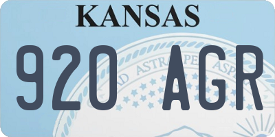 KS license plate 920AGR