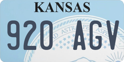 KS license plate 920AGV