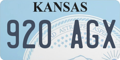 KS license plate 920AGX