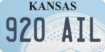 KS license plate 920AIL