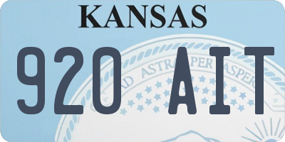 KS license plate 920AIT