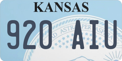 KS license plate 920AIU