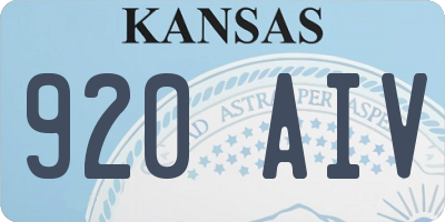 KS license plate 920AIV