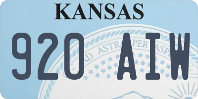 KS license plate 920AIW