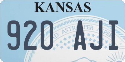 KS license plate 920AJI