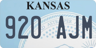 KS license plate 920AJM