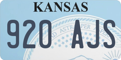 KS license plate 920AJS