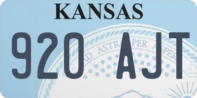 KS license plate 920AJT
