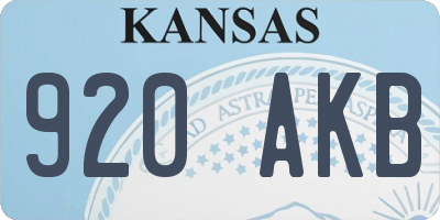 KS license plate 920AKB
