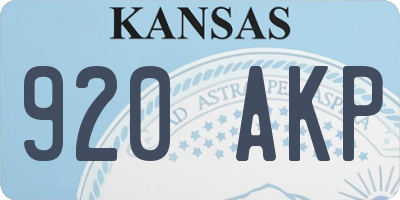 KS license plate 920AKP