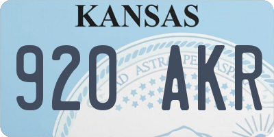 KS license plate 920AKR