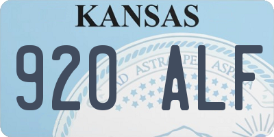 KS license plate 920ALF