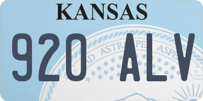 KS license plate 920ALV