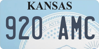 KS license plate 920AMC
