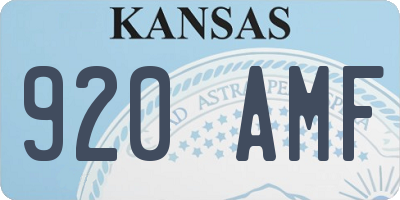 KS license plate 920AMF