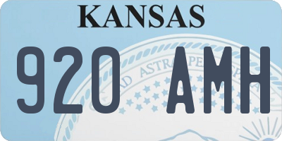 KS license plate 920AMH