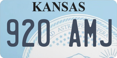 KS license plate 920AMJ