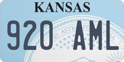 KS license plate 920AML