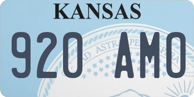KS license plate 920AMO