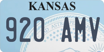 KS license plate 920AMV