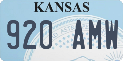 KS license plate 920AMW