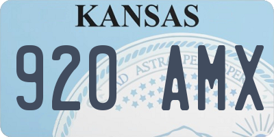 KS license plate 920AMX