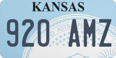 KS license plate 920AMZ