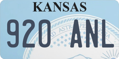 KS license plate 920ANL