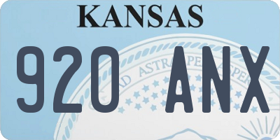 KS license plate 920ANX