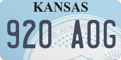 KS license plate 920AOG