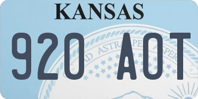 KS license plate 920AOT