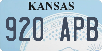 KS license plate 920APB