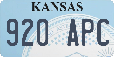 KS license plate 920APC