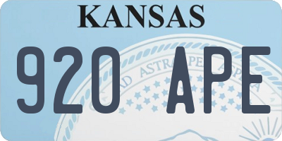 KS license plate 920APE